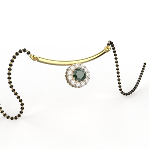 Ishi Diamond Fascinante Oro de 18K Diamante cultivado en laboratorio Esmeralda Mangalsutra - Product Image 4