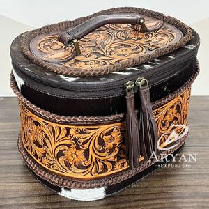 Caja de almacenamiento de joyería de cuero mecanizado a mano con logotipo personalizado de lujo de nuevo diseñador para mujer al por mayor - Product Image 1