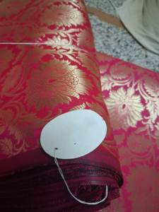 Custom Made Luxurious Brocade <b>Silk</b> <b>Fabrics</b> (30% <b>Silk</b> 70% <b>Cotton</b>) for Dresses Sarees Craft Projects Floral Patterns Medium Weight - Product Image 3