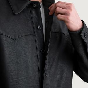Chaqueta Bomber de piel de cordero personalizada Prendas de abrigo de moda de alta calidad Servicio OEM y ODM para hombres - Product Image 6