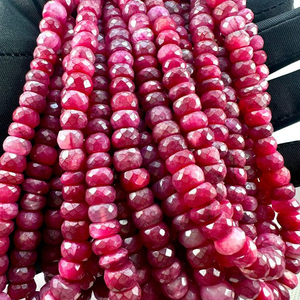 Mystic Red Moonstone Faceted Rondelle Beads 4-10mm Hebras de piedras preciosas sueltas Alta calidad Más de 50 años de experiencia - Product Image 2