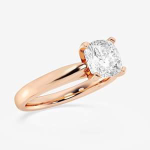 Anillo de Compromiso con Diamante Solitario Corte Cojín para Mujer - Product Image 4