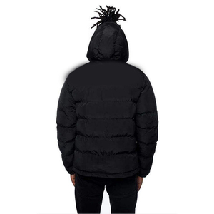 2025 hiver vente en gros personnalisé garder au chaud hiver capuche bouffantes vestes grande taille à capuche manteau hommes bouffant veste - Product Image 6