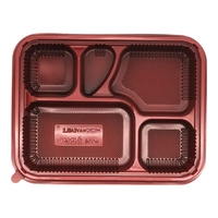 Récipient d'emballage alimentaire jetable avec logo personnalisé Boîte à lunch Bento à 5 compartiments micro-ondable à emporter