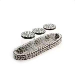 Bandejas para servir hechas a mano modernas con Incrustaciones de nácar más exigentes, superventas, decoración para el hogar, el restaurante, La Navidad y las bodas - Product Image 3