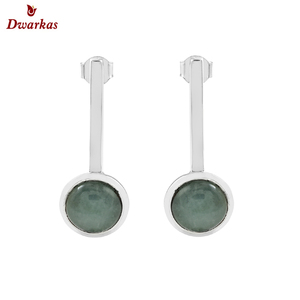 Boucles d'oreilles en argent sterling 925 pour femmes, aigue-marine, pierres précieuses, bijoux fins simples classiques pour la fête de mariage, stock prêt pour cadeau - Product Image 2