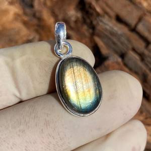 Pendentif en labradorite véritable, fait main, argent sterling 925, bijou pierre de naissance pour femme, cadeau - Product Image 5