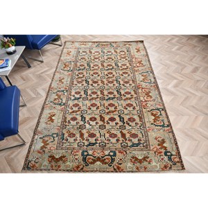 Alfombra Turca Vintage de 5.8x9.4 pies, Alfombra Grande, Alfombra Azul Abstracta - Product Image 4