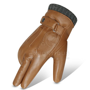 Gants en cuir imperméables Gants en cuir légers à doigts complets Gants en cuir pour hommes à la mode - Product Image 3
