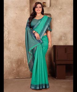 Nouveau Look riche tenue de soirée Georgette miroir travail Saree avec chemisier pièce femmes indiennes porter Sari prix en gros Surat Alphanumero - Product Image 4