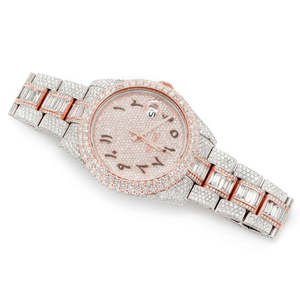 Moissanite Luxury Antique Statement <b>Watch</b> Heavy VVS Diamond Quartz Premium <b>Men</b> Stainless Steel Band Custom Wholesale Pass Tester - Product Image 3