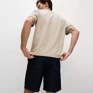 Camiseta de manga corta de algodón con cuello redondo de 200gms para hombre, camisetas informales holgadas simples de Color sólido, gran oferta, camisetas de diseño en blanco - Product Image 6