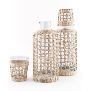 Decorative Drinkware Tumbler Mug <b>Cup</b> and Pitch <b>Cover</b> Accessories Hand Weaving glassware Tumblers Wholesale From Vietnam - Product Image 1