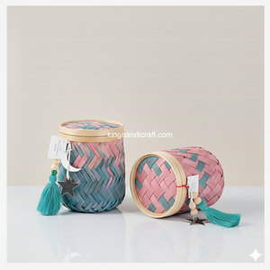 ตะกร้าใส่ของทรงกลมเป็นมิตรต่อสิ่งแวดล้อมทำด้วยมือสำหรับใส่ของตกแต่งปรับแต่งได้หลากหลายรูปแบบของที่ระลึกสำหรับวันหยุดใช้งานได้หลากหลายวัตถุประสงค์ - Product Image 4