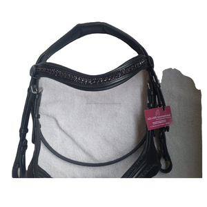 Brida de caballo de cuero suave acolchada de buena calidad, banda para cejas ostentosa de cristal nueva - Product Image 3