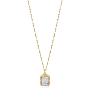 Dainty Carré Forme Brillant Zircon Pierre Charme Collier Turc À La Main 925 Bijoux En Argent Sterling - Product Image 1