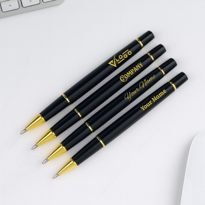 Bolígrafo de Metal Grabado Personalizado de Lujo de la Serie Negra para Regalo - Product Image 5