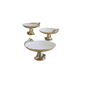 Événement ou fête de fiançailles utilisation finition polonaise brillante support à gâteau à 2 niveaux support à gâteau en métal de qualité supérieure - Product Image 5