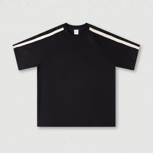 T-shirt 100% coton de haute qualité pour hommes Logo personnalisé à manches courtes 200GSM T-shirt en coton lourd Fitness Streetwear blanc et personnalisé - Product Image 1