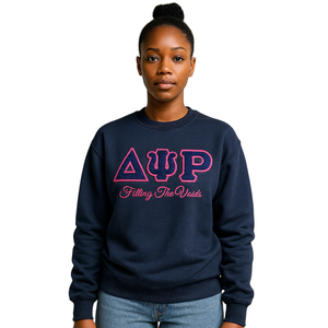 Delta PSI Rho sorority เสื้อคอกลมผ้าฝ้ายสีกรมท่าโพลีเติมช่องว่างเสื้อผ้าสวมใส่สบายนุ่ม - Product Image 2