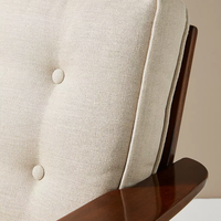 Fauteuil moderne en bois de haute qualité avec siège en rotin naturel pour la maison et l'hôtel pour le salon