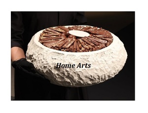 Bol à chocolat en bois et en métal avec bol de collations à dessert de forme ronde de la plus grande qualité au prix le plus bas - Product Image 3