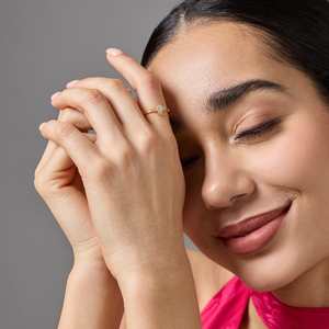 Romantic 92.5 <b>Silver</b> Rose Gold & Rhodium Plated Eternity Number <b>Ring</b> <b>Emerald</b> Cut Diamond Gift for Her - Product Image 3