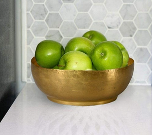 Cuenco decorativo de latón antiguo, cuenco metálico para frutas, velas flotantes, mesa de comedor de flores, decoración del hogar, hecho en la india, 2023 - Product Image 3