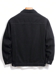 Chaqueta Vaquera de Algodón 100% Personalizable para Hombre, con Cuello Alto, Estilo Deportivo, Resistente al Viento, para Uso en Exteriores - Product Image 2