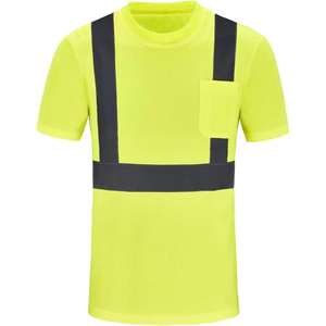 Camiseta de Seguridad de Alta Visibilidad OEM, Ropa de Trabajo Reflectante de Marca Privada, Transpirable, de Secado Rápido, Manga Corta - Product Image 2