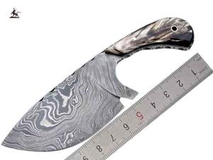 มีดสกินเนอร์เหล็กถังดามัสกัสแบบเต็มรูปแบบทำด้วยมือพร้อมปลอกหนัง - Product Image 2