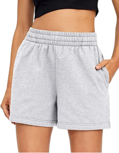 Shorts décontractés pour femmes 2026 en polyester respirant à taille haute, couleur unie, vente en gros - Product Image 6