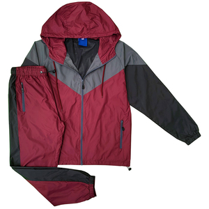 Survêtement décontracté pour femmes, survêtement 2 pièces à fermeture éclair et à taille élastique, ensemble de survêtements coupe-vent pour hommes - Product Image 1