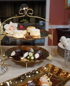 Custom Printed Shiny Golden Metal Round Cake Stand Home <b>Party</b> Decorative Server for <b>Sweets</b> & Desserts A.H. Decorative - Product Image 3