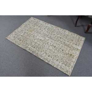 พรมตุรกี ขนาด 3.1x4.8 ฟุต สีขาวลายเขียว พรมขนสัตว์วินเทจ - Product Image 2