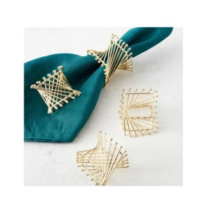 Lot de 2 ronds de serviette en acier inoxydable en métal poli doré Boucle de serviette classique Rond de serviette en métal Décoration de table Porte-mouchoirs - Product Image 3