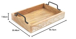 Plateau de service en bois bambou 100% de meilleure qualité Plateau de service en forme de rectangle au design moderne Ustensiles de cuisine Décoration intérieure Service de nourriture - Product Image 3