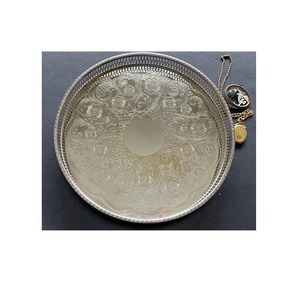 Luxury inspired brass serving trays for professional catering arrangements and formal party setups with vintage styling - Product Image 6