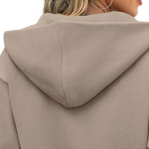 Nuevas Sudaderas con Capucha de Alta Calidad, Estilo Casual Urbano, Hombros Caídos, Transpirables, Ecológicas, 100% Algodón para Mujer - Product Image 5