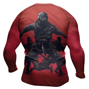 Rashguard de MMA de Diseño Personalizado, Transpirable, de Poliéster/Nailon, Antibacteriano, de Compresión, con Manga Larga para BJJ - Product Image 3