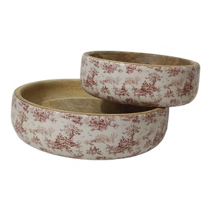 Venta caliente Toile Diseño Artesanal hecho a mano Natural vela redonda y cuenco para servir contenedor Natural de madera de mango de lujo exclusivo - Product Image 1