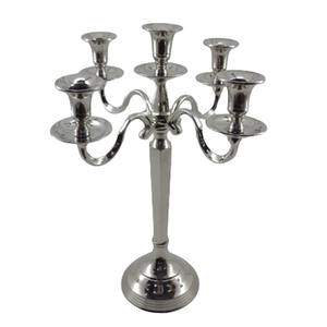 Candelabro de 3 brazos de hierro con acabado de níquel antiguo para hoteles, bodas, decoraciones navideñas, Decoración de mesa decorativa - Product Image 2