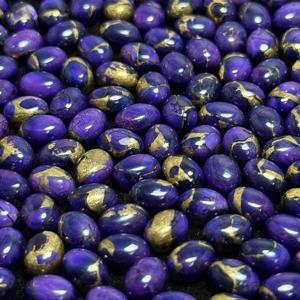 AAA + tamaño personalizado de alta calidad 6X8MM ovalado Natural púrpura cobre Kingman turquesa cabujón piedra preciosa de cuarzo suelta para joyería - Product Image 1