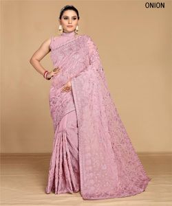 Vêtements de festival les plus tendances Saree imprimé en soie douce avec chemisier Pièce pour femmes indiennes Sari pas cher meilleur prix vente en gros vêtements Surat - Product Image 6