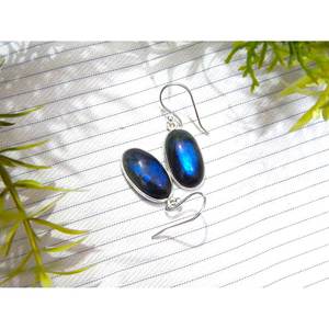 ต่างหูสตั๊ดประณีตทุกวันในเงินสเตอร์ลิงพร้อมพลอยลาบราดอไรต์ของขวัญแต่งงานสำหรับผู้หญิง - Product Image 5