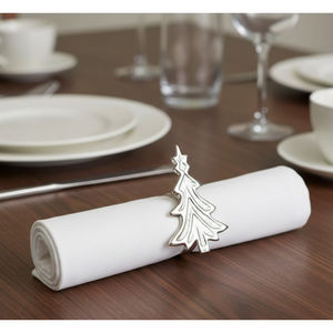 Anneau de serviette flocon de neige de Noël doré, boucle de serviette pour décoration de table de fête, support pour dîner de mariage en promotion - Product Image 2