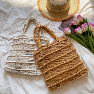 กระเป๋าผ้าฝ้ายถักโครเชต์ทำมือผลิตในเวียดนามเป็นมิตรต่อสิ่งแวดล้อม - Product Image 6