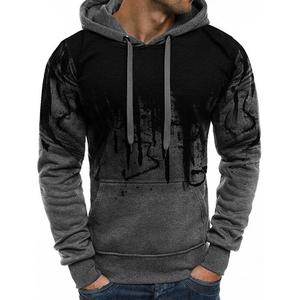 Sudaderas con capucha de diseño degradado de lana mezclada de algodón para hombre informal Sudaderas con capucha de ajuste regular para logotipo personalizado - Product Image 4