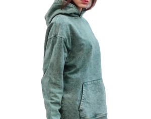 Sudadera con capucha de gran tamaño lavada con ácido 100% algodón informal de invierno personalizada de 500g/m2, Jersey vintage con logotipo frontal de talla grande y peso pesado desteñido - Product Image 2