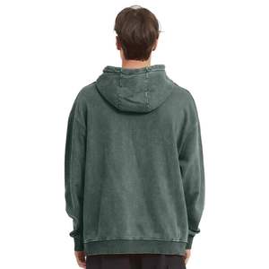 Sudadera con capucha lavada de mezcla de algodón básico de calidad superior para hombre, sudaderas informales cómodas y relajadas para ropa de invierno - Product Image 2